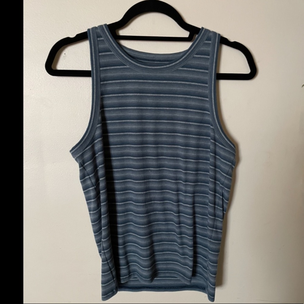 Madewell Blue Striped Muscle Tank, Size L